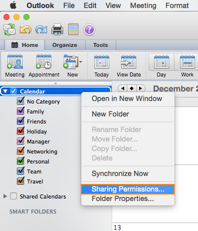 outlook for mac show folders list