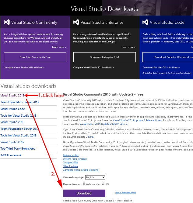 visual studio 2015 community download for mac